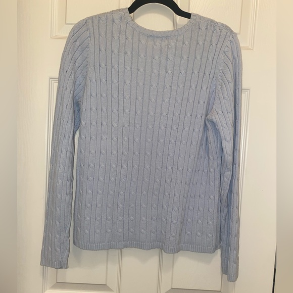 Light Blue St. John’s Bay Classic Cable Knit Sweater - Picture 5 of 8